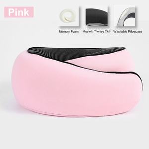 Faible MOQ 10 pièces – Oreiller de voyage tissé personnalisé en mousse à mémoire de forme, coussin de soutien cervical portable, massant, magnétique, amovible - Product Image 2