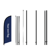 Mástil Plegable de Fibra de Vidrio y Aluminio para Banderas Publicitarias Tipo Lágrima, Pluma y Swooper, Soporte de Hardware para Banderas de Playa