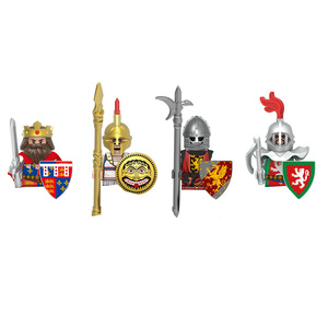 MOC Mini soldats médiévaux figurines bouclier épée arme grec lourd infanterie Lionheart roi bloc de construction briques jouets pour enfants - Product Image 1
