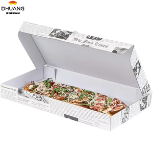 Boîte à emporter pour pain plat Boîte à <span class=keywords><strong>pizza</strong></span> ondulée jetable robuste-Système de verrouillage d'étiquettes Boîtes à <span class=keywords><strong>pizza</strong></span> personnalisées en papier journal et papier blanc - Product Image 1