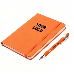 Promotion A6 Pu Leather Cover Business Meeting Notebook Gift Custom Logo Print A5 Office Notebooks - Product Image 1