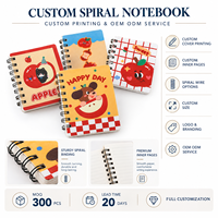 Carnet à spirale personnalisé avec couverture en papier à motif de dessin animé mignon, idéal pour étudiants, bureau, journal, cadeau, impression