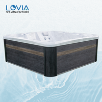 Bain à remous chauffant de haute qualité en gros 2100*2100*820MM, Spa Balboa de luxe avec ozonateur et chaise longue