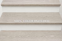 Marche d'escalier en MDF intégrée moderne et innovante avec nez de marche profilé pour la décoration résidentielle, hôtelière, d'appartements et de gymnases