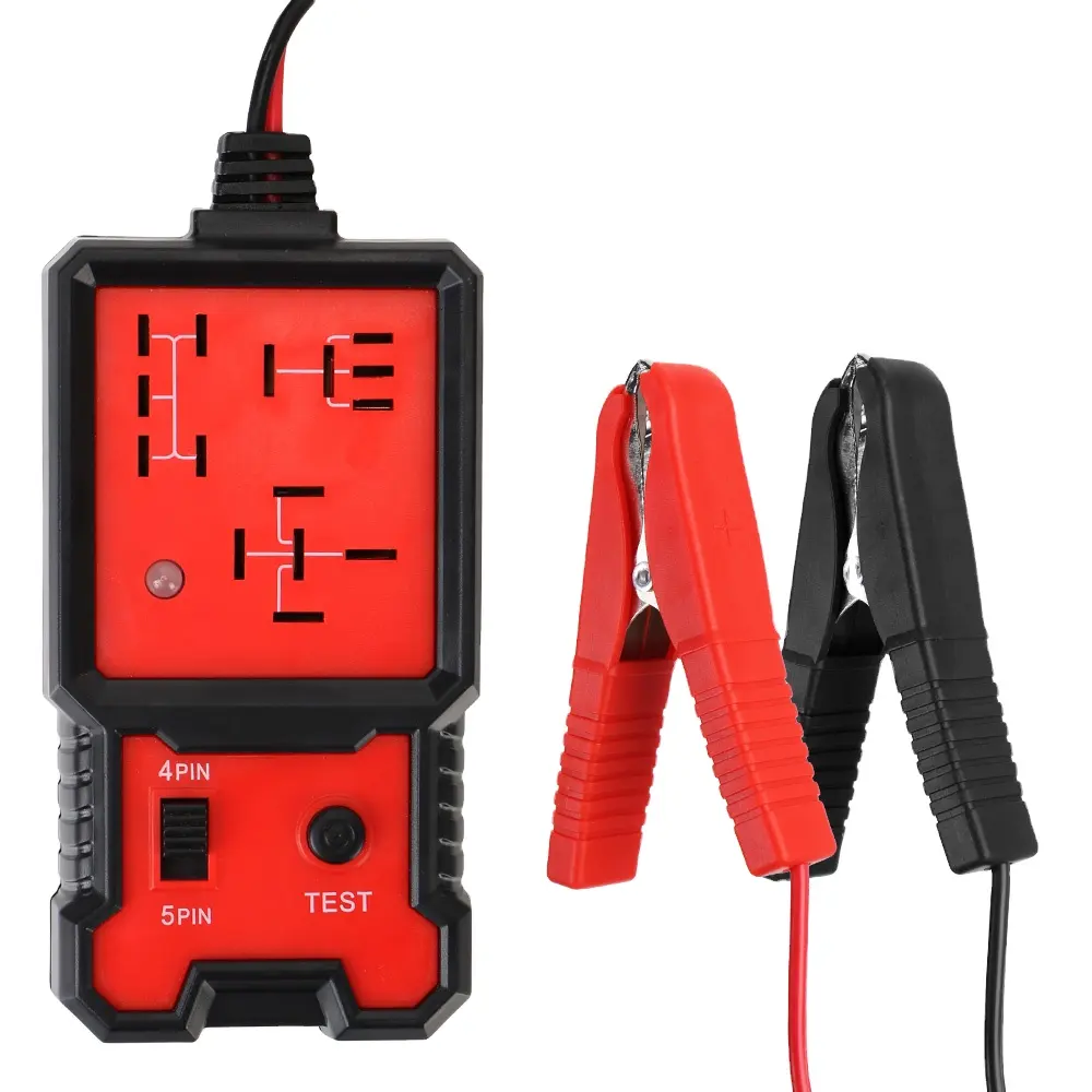 12v Car Auto Battery Diagnostic Checker Tool Universal Electronic Automotive Relay Tester with Led Lights Clips