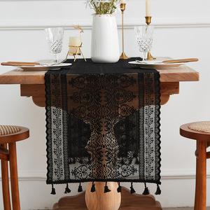 <span class=keywords><strong>Tovaglia</strong></span> e <span class=keywords><strong>runner</strong></span> da tavola in pizzo nordico, <span class=keywords><strong>tovaglia</strong></span> decorativa <span class=keywords><strong>bianca</strong></span> di alta qualità <span class=keywords><strong>con</strong></span> frange all'uncinetto - Product Image 5