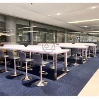 Table d'attente publique en pierre artificielle durable pour aéroport, station de recharge, utilisation publique, taille personnalisable