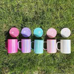 Tazas de Café de Vidrio Brillante de 17 oz para Sublimación, con Tapas de Plástico PP Brillante de Colores - Product Image 3