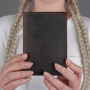 Wholesale Custom Personalized Genuine Leather Passport Cover Premium Card Holder - Product Image 2