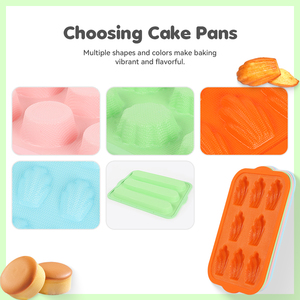 Antihaft-Silikon-Madeleine-Form für Partydesserts, 8-fach Muschelförmige Backform aus Fiberglas für Französische Desserts - Product Image 4