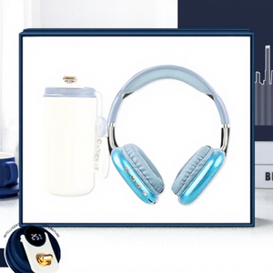 Audífonos Inalámbricos Bluetooth Rojos con Juego de Tazas de Viaje a Juego, Diseño Moderno, Regalo Promocional para Uso en la Oficina - Product Image 5