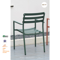 Chaise de salle à manger d'extérieur en tissu avec cadre en aluminium moderne BHR - Fauteuil coloré pour jardin et cour, léger