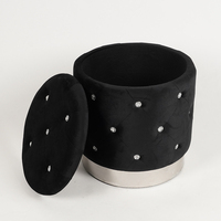 Pouf rond en velours personnalisé pour salon, moderne avec boutons, vente en gros