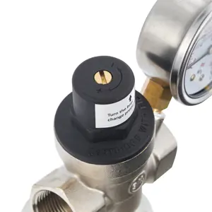 Válvula reguladora de alta pressão com medidor para controle de fluxo de água, válvula reguladora de latão