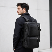 Sac à dos de voyage professionnel convertible 3 en 1 en cuir PU personnalisé avec plusieurs poches pour les navetteurs