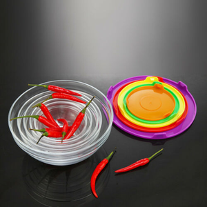 Ensemble de bols <span class=keywords><strong>en</strong></span> <span class=keywords><strong>verre</strong></span> résistant à la chaleur avec couvercle <span class=keywords><strong>en</strong></span> PP, taille personnalisée, lavable, pour riz, salade de fruits et autres aliments - Product Image 5