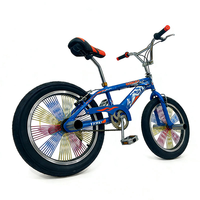 ¡Gran oferta! Bicicletas BMX de acero auténticas de una sola velocidad, 20 pulgadas, mini freestyle con radios de colores, venta al por mayor de fábrica a precios bajos.
