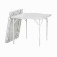 Table de salle à manger carrée en plastique, grande, durable, pratique, imperméable, légère, pliable, empilable, pour l'extérieur, les parcs, les salons