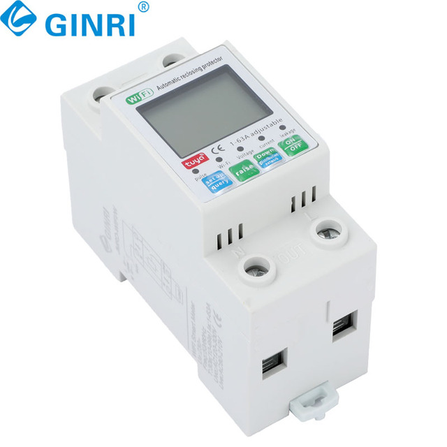 JMRD-WIFI/W  63A  Wifi Wireless Control Circuit Earth Leakage Smart Electricity  Meter  Voltage Protector