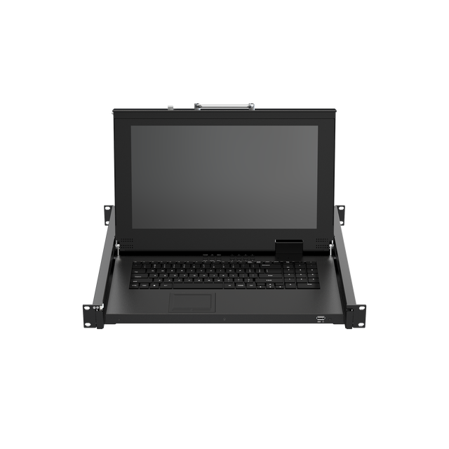 15.6" 8-Port VGA HD Compact LED KVM Switch LED 1U Rackmount KVM Drawer Console Support 1920*1080P 15.6 Inch LCD KVM Switch