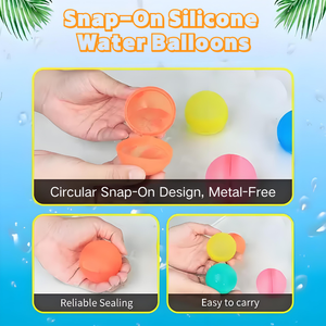 <span class=keywords><strong>Ballon</strong></span> d'Eau Réutilisable en Silicone à Clipser pour l'Été, Remplissage et Fermeture Rapides et Faciles, Bombe à Eau Rechargeable en Gros - Product Image 3