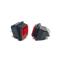 Interrupteur à bascule étanche KCD4 avec lumière rouge, 4 broches, 2 positions, 16A/20A, haute puissance, point argenté, 125V-250V