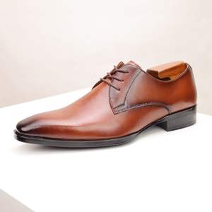 Chaussures Oxford en cuir véritable pour homme, de qualité luxueuse, style italien, vêtements de cérémonie, fabrication artisanale, mariage, brodées, automne, légères - Product Image 5