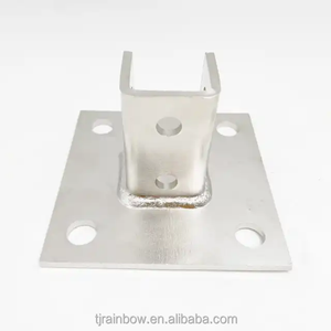 อุปกรณ์เสริมฐานเสาเหล็กชุบสังกะสีแบบเชื่อมปั๊มขึ้นรูปตามสั่ง - Product Image 3