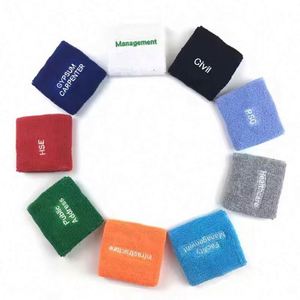 Bracelets de sport d'extérieur personnalisés en usine, bandeaux anti-transpiration brodés pour basketball et badminton, bracelets de gym - Product Image 1