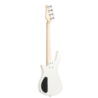 Guitare basse Clevan CB-12-BID blanche IB avec accessoires d'outils de réglage de tension, 1 contrôle de tonalité/2 de volume, mécaniques d'accordage entièrement fermées