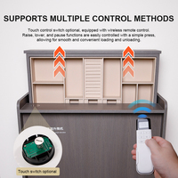 Meuble de toilette intelligent avec miroir de maquillage, élévateur électrique vertical à commande tactile, armoire à tiroirs suspendus