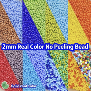 Cuentas de semilla checas de 2 mm 11/0, brillantes, de color sólido, que no se decoloran, para manualidades DIY, pulseras de cuentas, decoración de zapatos de tela - Product Image 1