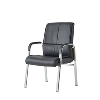 Fauteuil de direction moderne en cuir PU avec accoudoirs et base pivotante en acier pour bureaux, salles d'attente, conférences et réunions (vente en gros)