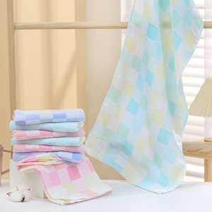 Serviette de Visage en Gaze de Coton Pur Carlota 35x75cm à Carreaux – Serviette de Nettoyage Quotidien – Ensemble Cadeau de Serviettes - Product Image 3