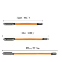 Kabel Elbow Type-C 240W Pengisian Cepat & Transfer Data, Penyangga Ponsel Tak Terlihat, Jalinan Nilon USB-C untuk iPhone 17 16 15
