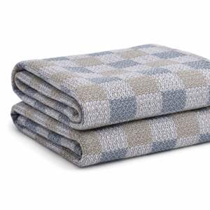 Toalla de baño de algodón con diseño a cuadros gris, suave, absorbente, ligera, de secado rápido, para hombres y mujeres, uso doméstico, 156 x 76 cm - Product Image 4