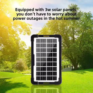 Ventilador solar portátil de <span class=keywords><strong>12</strong></span> pulgadas con alta potencia eólica, batería recargable de larga duración, luz nocturna para uso doméstico y exterior - Product Image 5