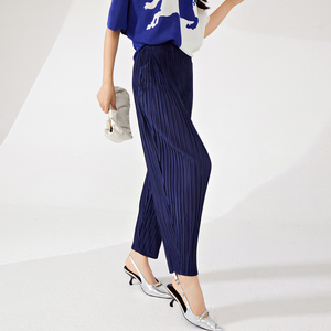 Pantalon plissé décontracté style coréen pour femme, taille élastique, longueur cheville, été, 100% polyester, vente en gros, Bazar - Product Image 4