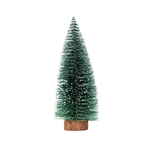 Мини искусственные рождественские деревья из сизаля, снега, мороза, настольные миниатюрные сосновые деревья в бутылках с щеткой для рождественской вечеринки, дома