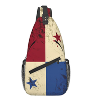 Sac bandoulière personnalisé de haute qualité avec drapeau du Panama, logo personnalisé, sac de poitrine, sac à dos bandoulière, sac de voyage