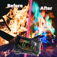 Vente en gros de poudre de couleur de feu magique pour voyage en camping, colorant breveté légitime pour flammes colorées, feux d'artifice et pétards