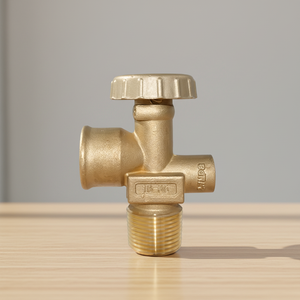 Válvula de Manivela Angular Eléctrica de Latón para Cilindro de Gas Propano LPG de 40 lb, OEM - Product Image 3