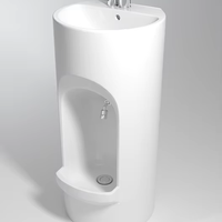 Lavabo en céramique moderne pour Wudu avec bassin pour les pieds, idéal pour mosquée, maison et centre islamique