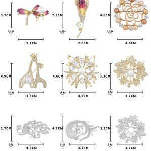 Broches de Mariposa de Cristal con Pedrería en Oro/Plata, Joyería Personalizada de Fábrica al por Mayor para Mujer/Niña, Regalo - Product Image 3