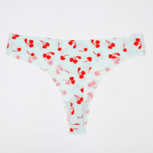 Voor Uokin <span class=keywords><strong>2025</strong></span> Nieuwe Print <span class=keywords><strong>Sexy</strong></span> Lage Taille Hipster Strings Onzichtbare Alledaagse T-Back Slipje Naadloze Knoop Voering Ontwerp Ijs Zijde - Product Image 4