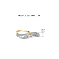 Bague de Doigt Empilable Ondulée en Argent Sterling 925 Luxe Européen Entièrement Ornée de Zircons pour Femmes et Hommes Bijou Classique Tendance pour Couple