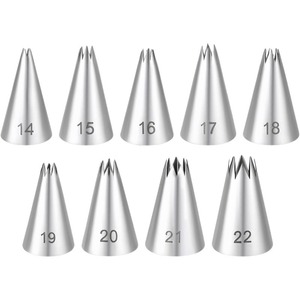 Stainless Steel Piping Tips Set 14-22 Sizes Reusable <b>Cake</b> <b>Decorating</b> <b>Supplies</b> for <b>Cakes</b> Cookies Baking - Product Image 2