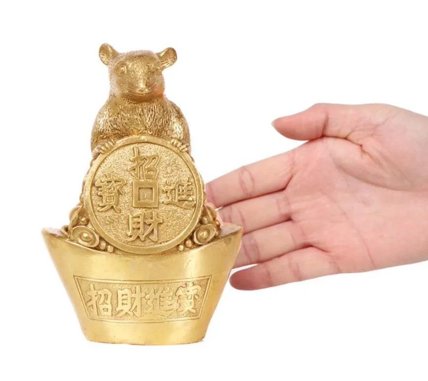 Handmade Figurine Souvenir Animal Bronze Mouse Statue Customized The Zodiac Of 2020 Rat figurine