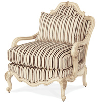 Fauteuil bas à dossier bas en bois sculpté de style français de luxe de conception américaine Salon Fauteuil Berger