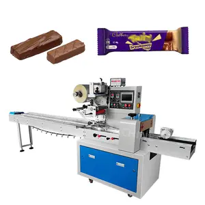 Automatische Horizontale Snoep Chocolade Bar Wrapper Kussen Verpakkingsmachine